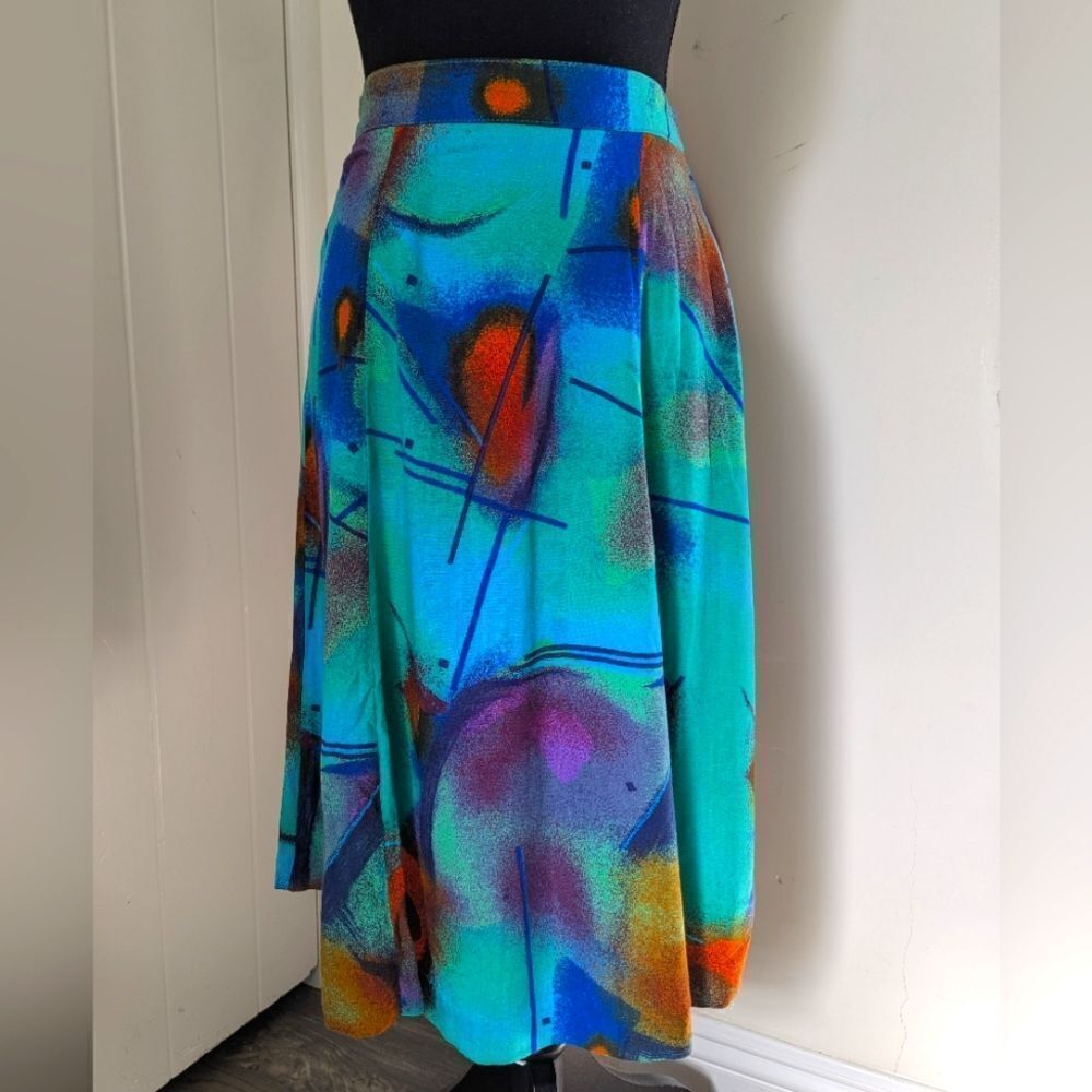 VTG Britany Blu Celestial Mod Maximalist Skirt 60s 70s XS